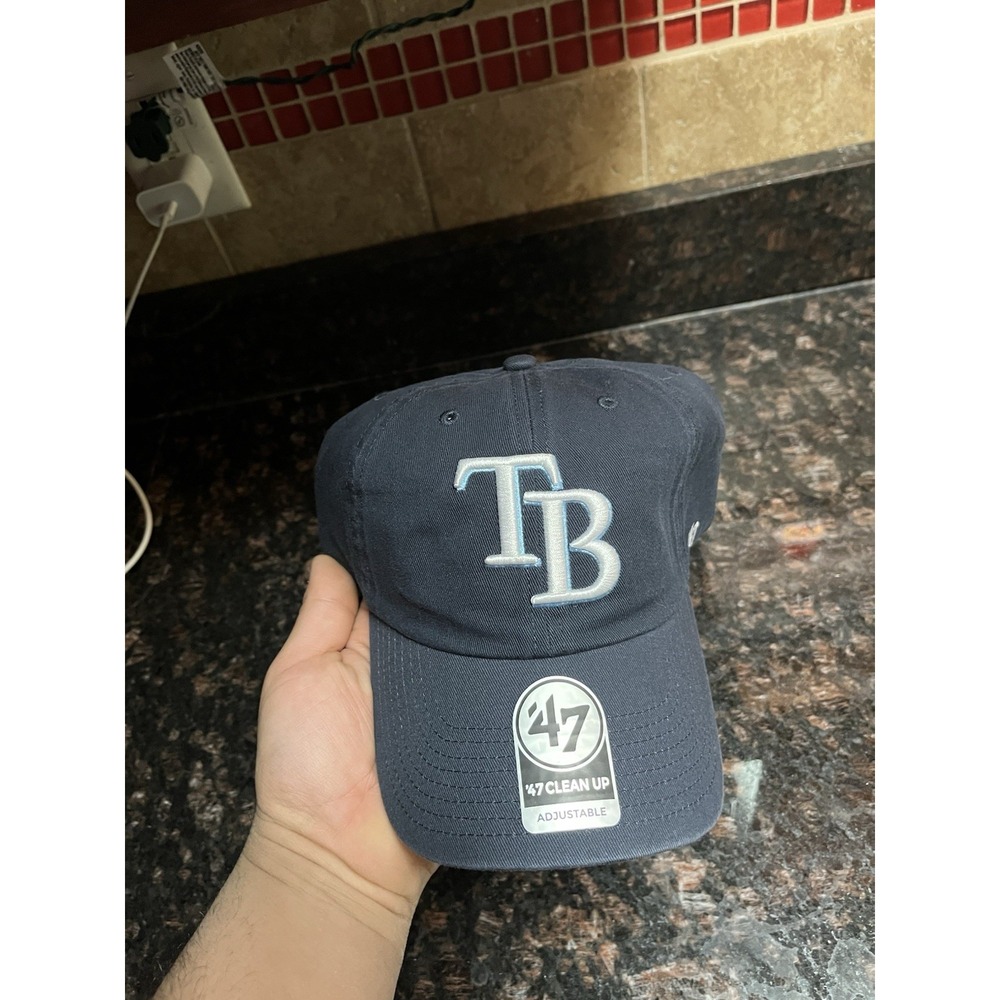 TAMPA BAY RAYS NAVY 47' BRAND CLEAN UP ADJUSTBALE STRAPBACK DAD CAP